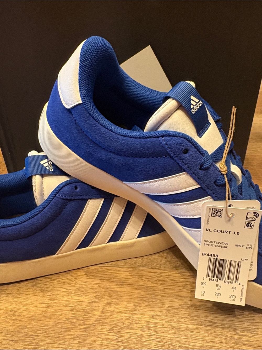 adidas Blue & White Men's VL Court 3.0 Sneakers
